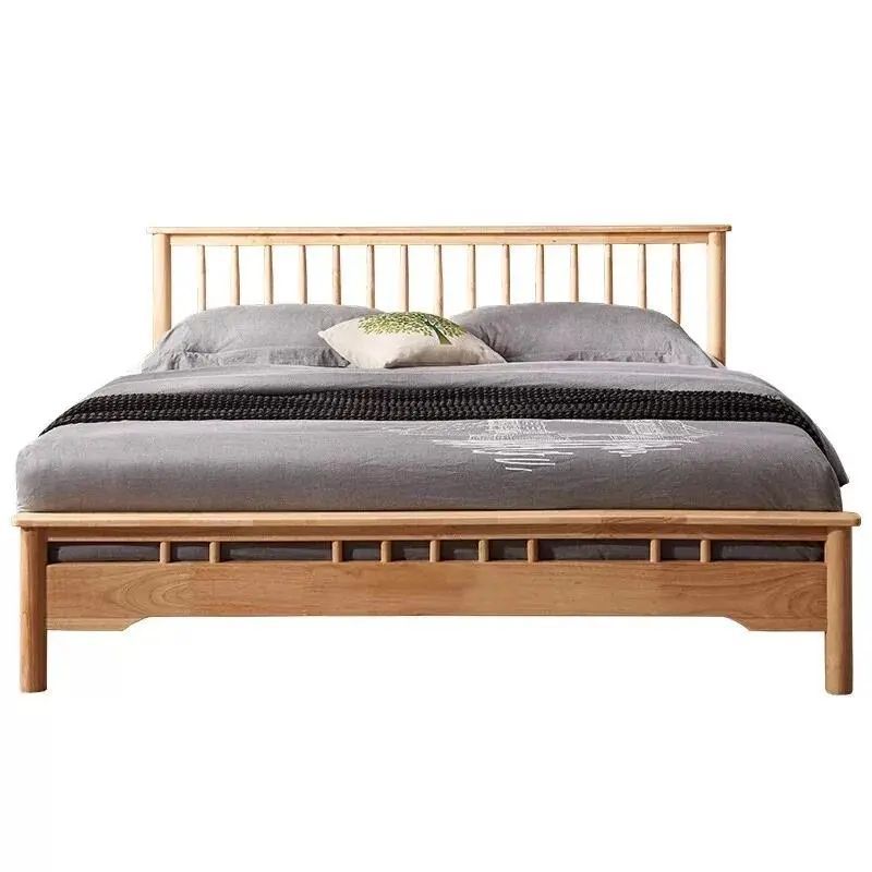 实木床北欧1.8米双人现代简约1米5民宿床网红1.2温莎原木气压