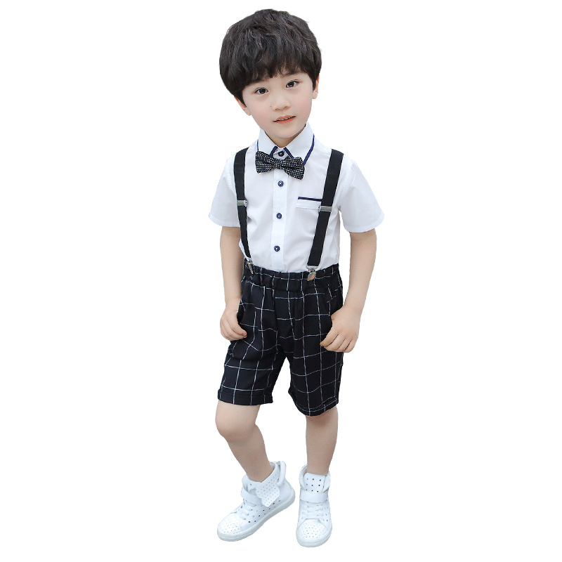 六一儿童朗诵表演服背带裤花童礼服