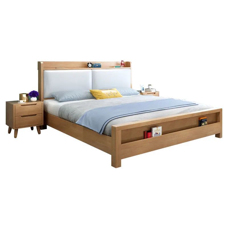 全实木北欧现代简约轻奢床主卧双人大床软包婚床主卧室单人床