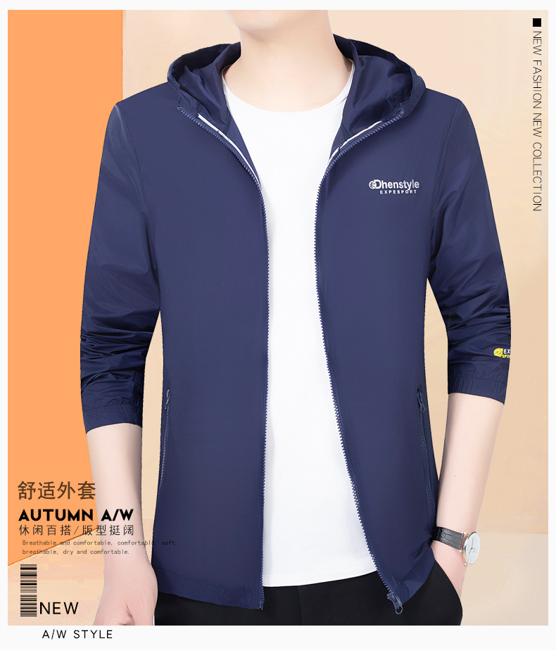 春夏季新品立领爸爸装外套男防晒上衣中年男装男士夹克(图1)