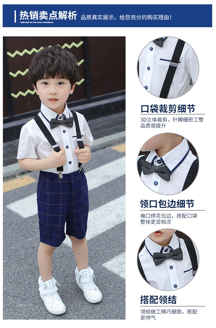 六一儿童朗诵表演服背带裤花童礼服(图3)