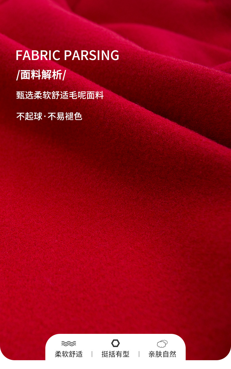 卡莉莎CARISA中大女童春秋冬呢子料套装连衣裙洋气夹棉公 主裙(图3)