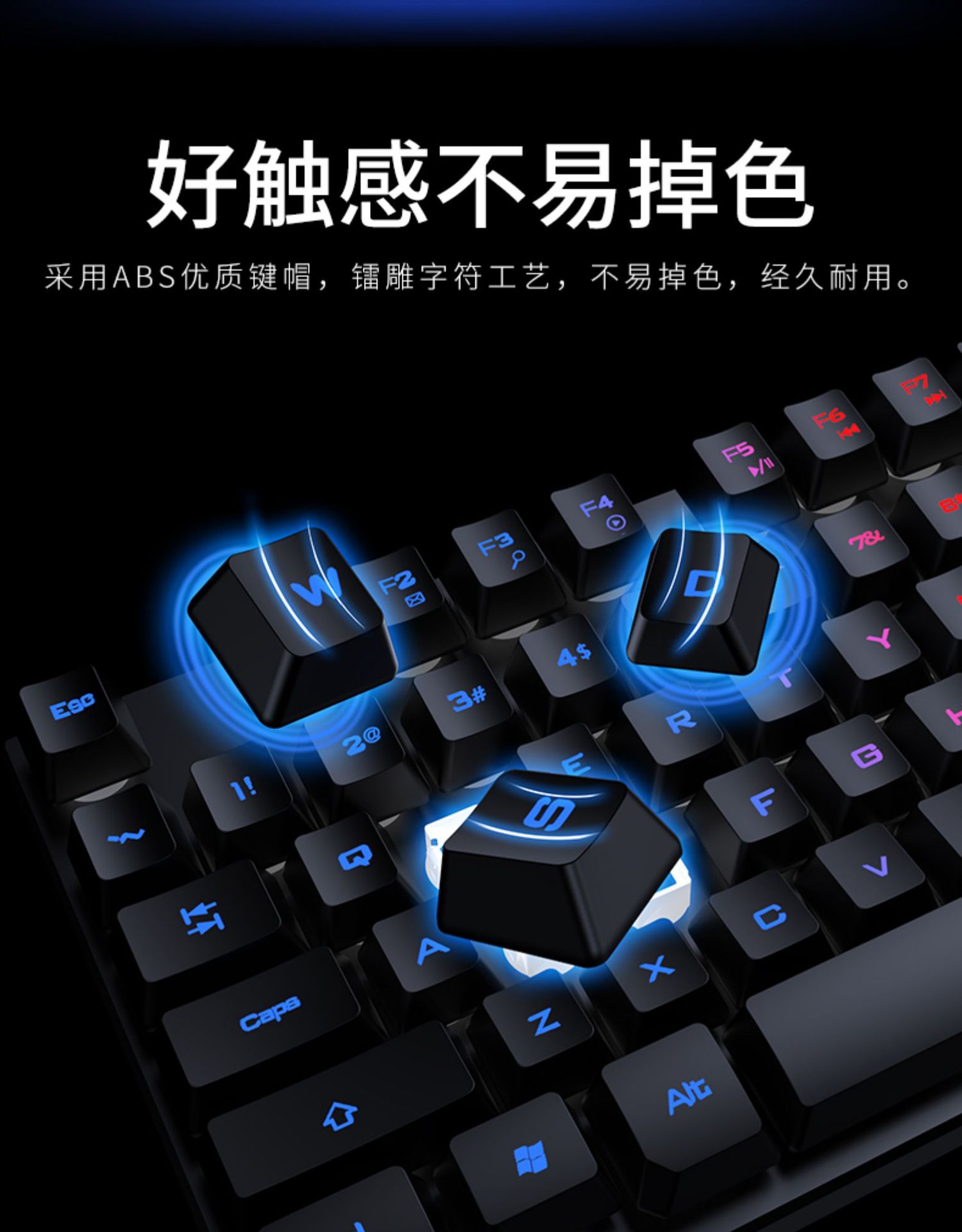 跨境键盘鼠标台式电脑机械手感有线游戏键盘套装办公键鼠套装(图4)