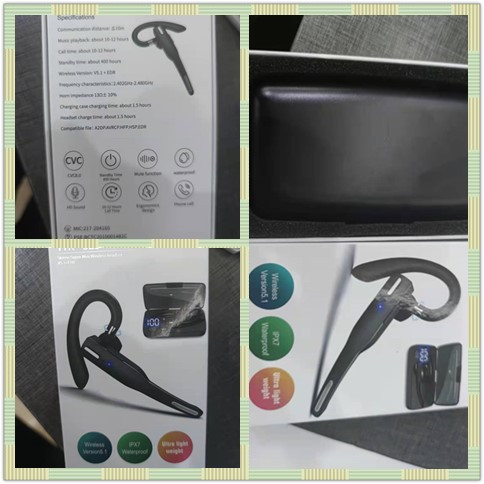 商务挂耳式单耳蓝牙耳机 无线厂家直销运动耳机525通话降噪 数显仓(图4)