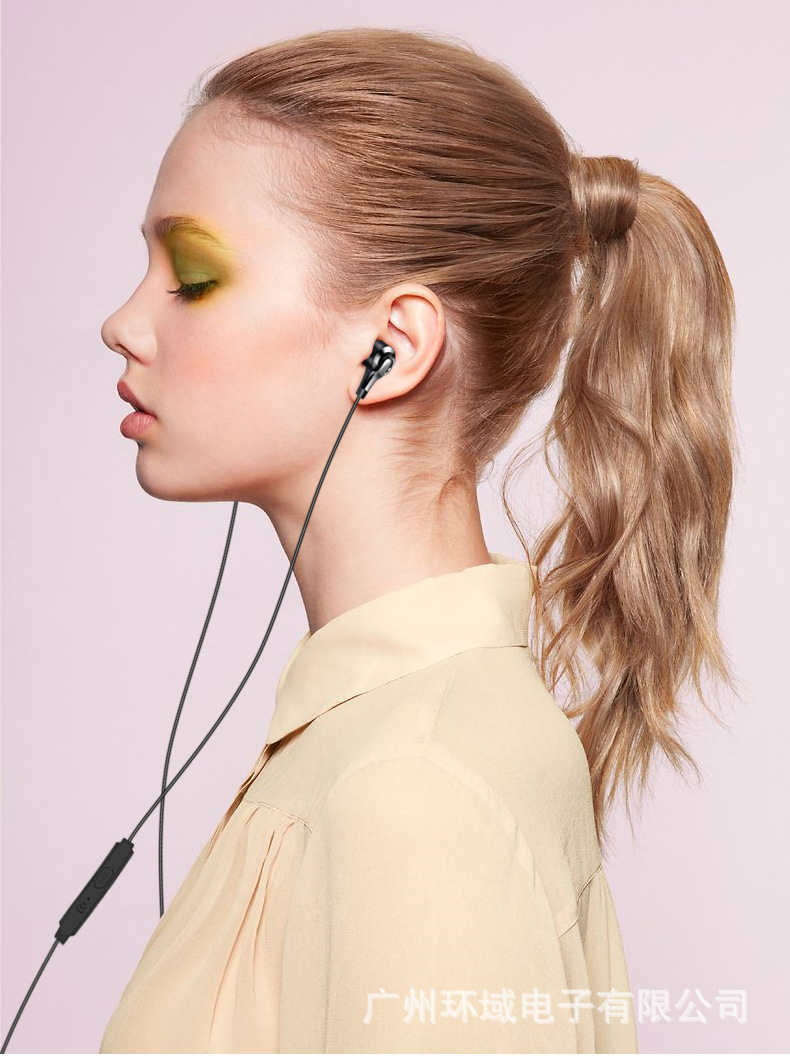 重低音线控耳机入耳式直插电脑手机运动带麦耳塞游戏有线耳机(图2)